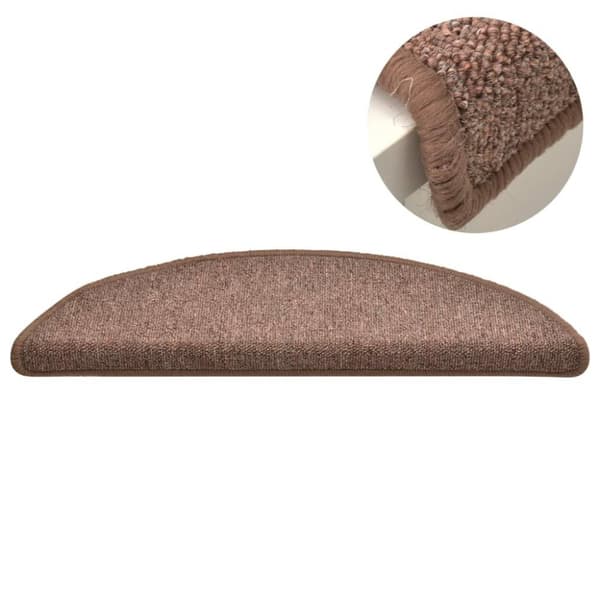 vidaXL Trappstegsmattor 15 st brun 56x17x3 cm