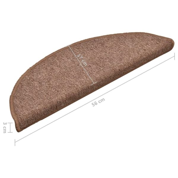 vidaXL Trappstegsmattor 15 st brun 56x17x3 cm
