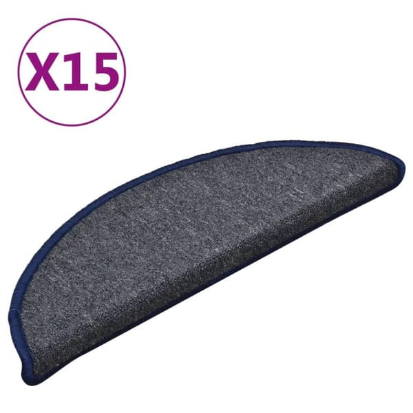 vidaXL Trappetrinnstepper 15 stk mørkegrå og blå 56x17x3 cm