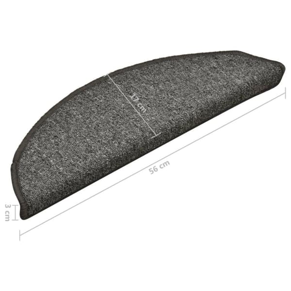 vidaXL trappemåtter 15 stk. 56x17x3 cm mørkegrå