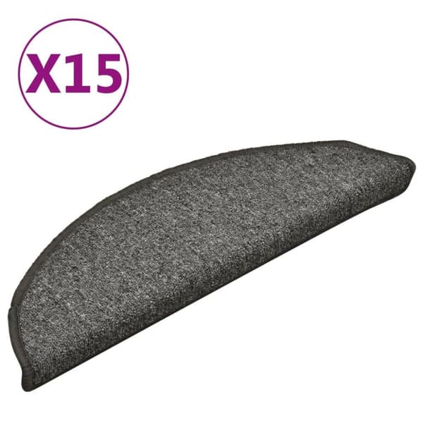 vidaXL trappemåtter 15 stk. 56x17x3 cm mørkegrå