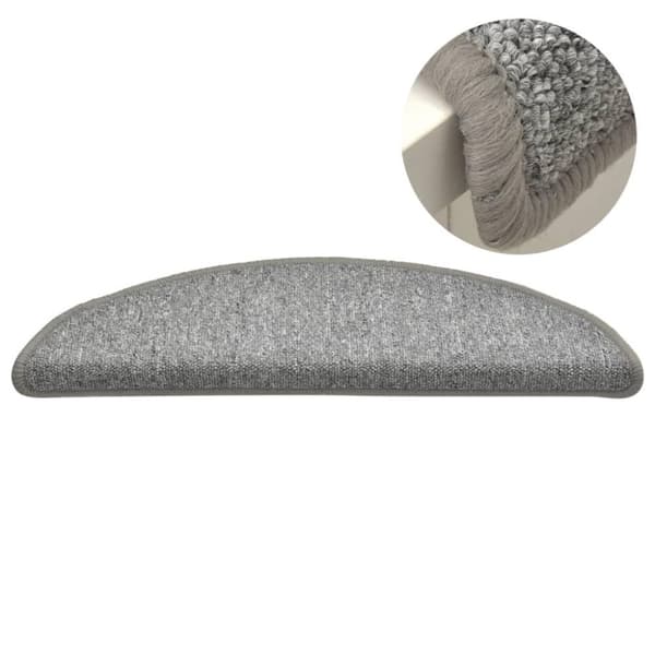 vidaXL trappemåtter 15 stk. 56x17x3 cm lysegrå