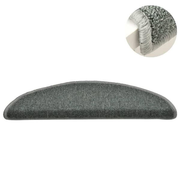 vidaXL trappemåtter 15 stk. 56x17x3 cm mørkegrøn