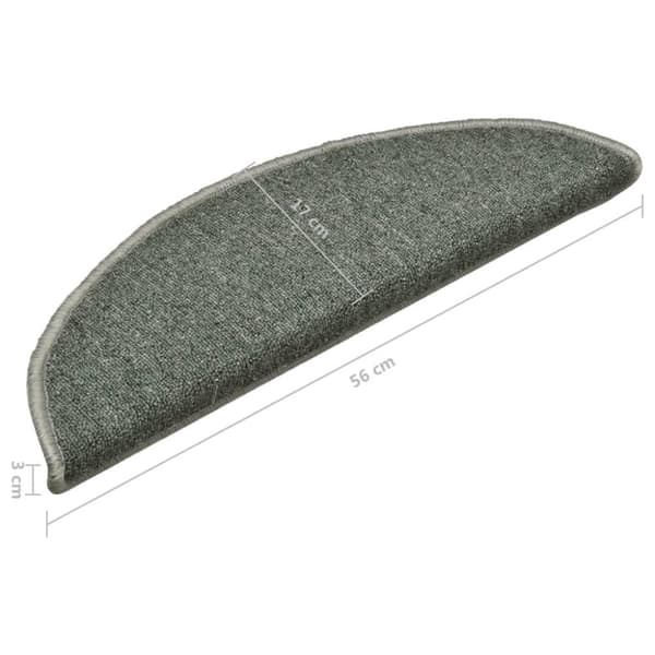 vidaXL trappemåtter 15 stk. 56x17x3 cm mørkegrøn