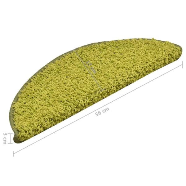 vidaXL trappemåtter 15 stk. 56x17x3 cm grøn