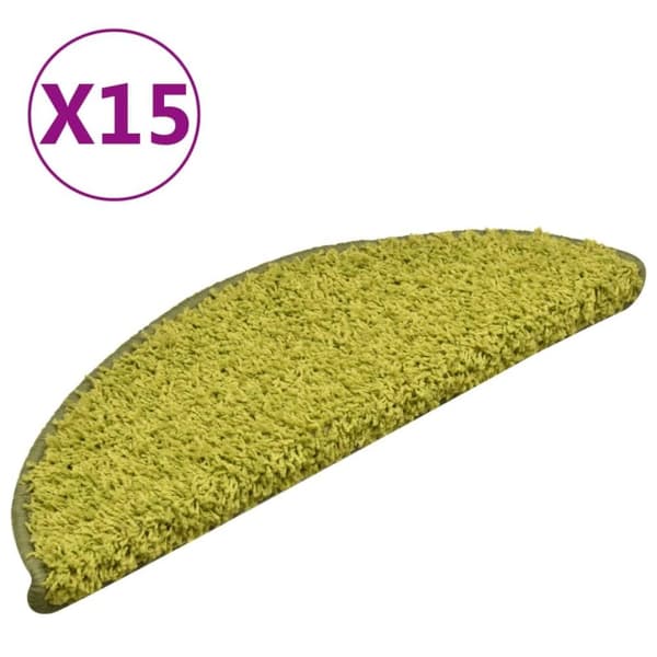 vidaXL trappemåtter 15 stk. 56x17x3 cm grøn