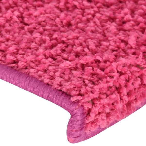 vidaXL 15 stk. trappemåtter 65x21x4 cm pink