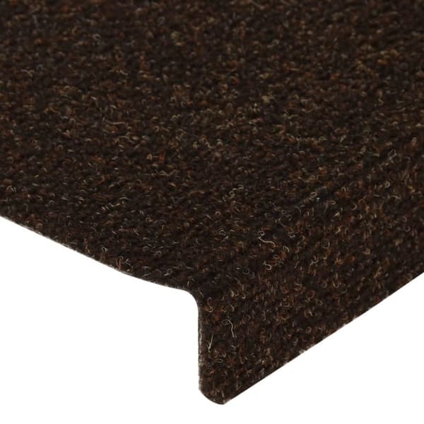 vidaXL Trappematter 15 stk nålestempel 65x21x4 cm mørkebrun