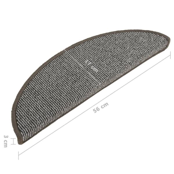 vidaXL trappemåtter 15 stk. 56x17x3 cm grå