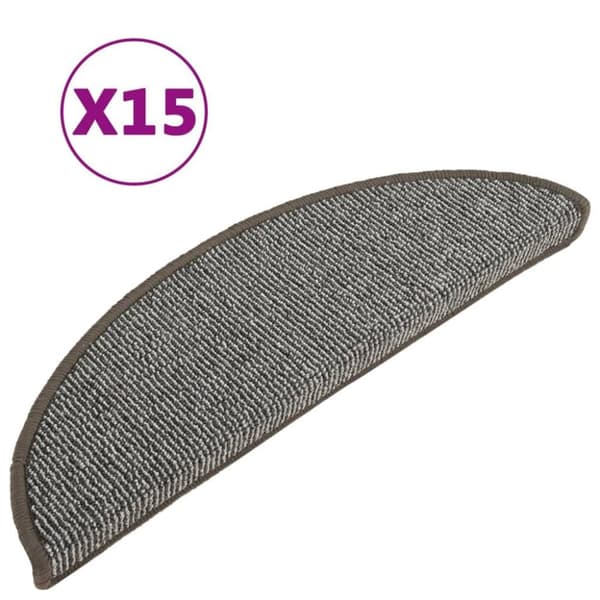 vidaXL Trappstegsmattor 15 st grå 56x17x3 cm