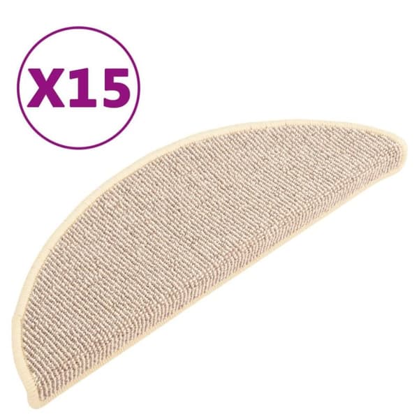 vidaXL Trappstegsmattor 15 st vit och brun 65x21x4 cm