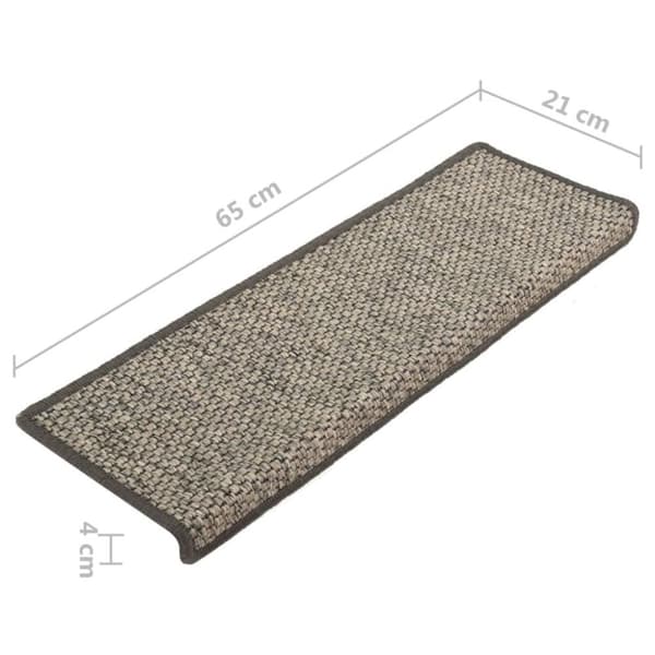 vidaXL selvklæbende trappemåtter 15 stk. 65x21x4 cm grå og beige