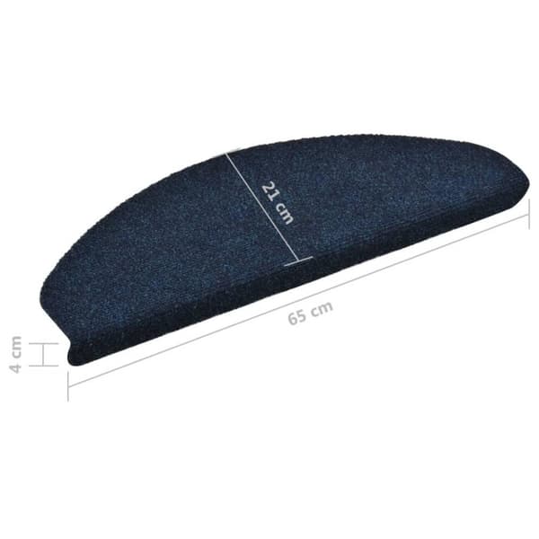 vidaXL selvklæbende trappemåtter 5 stk. 65x21x4 cm tuftet marineblå