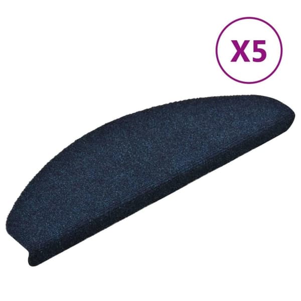 vidaXL selvklæbende trappemåtter 5 stk. 65x21x4 cm tuftet marineblå