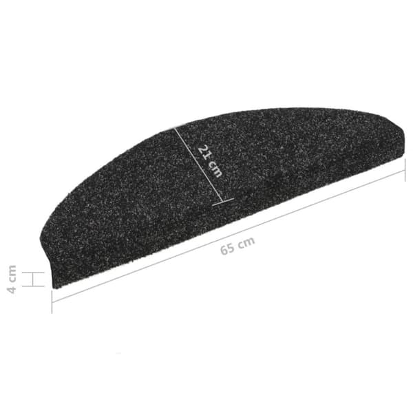 vidaXL selvklæbende trappemåtter 5 stk. 65x21x4 cm tuftet sort