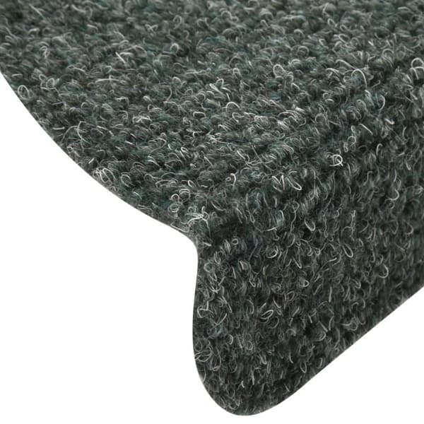 vidaXL Itsekiinnittyvät porrasmatot 10kpl vihreä 65x21x4 cm neulahuopa
