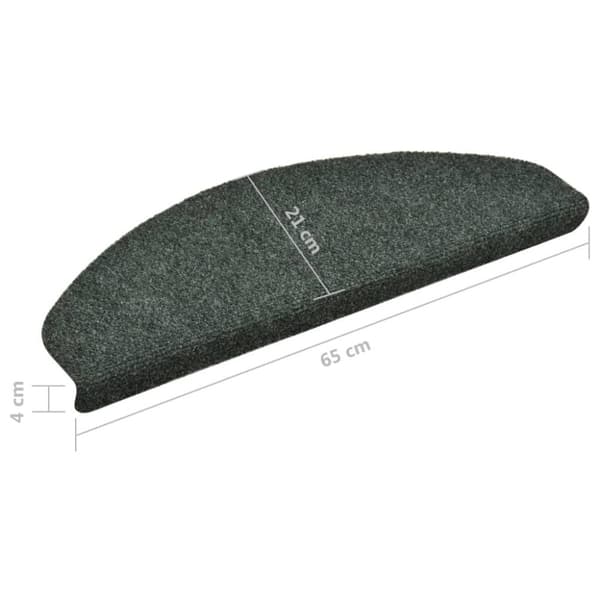 vidaXL Itsekiinnittyvät porrasmatot 10kpl vihreä 65x21x4 cm neulahuopa