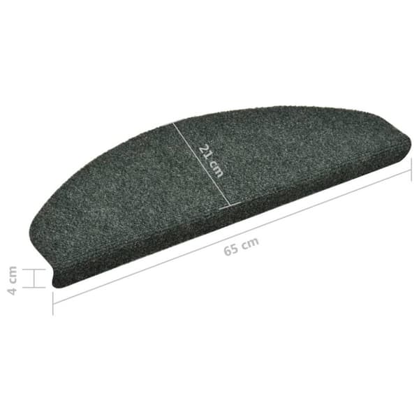 vidaXL Itsekiinnittyvät porrasmatot 10kpl vihreä 65x21x4 cm neulahuopa