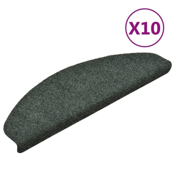 vidaXL Itsekiinnittyvät porrasmatot 10kpl vihreä 65x21x4 cm neulahuopa