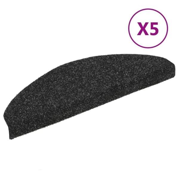 vidaXL Selvklebende trappematter 5 stk svart 65x21x4 cm nålestempel
