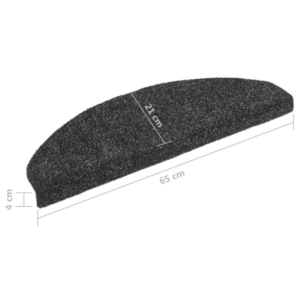 vidaXL Selvklebende trappematter 5 stk mørkegrå 65x21x4 cm nålestempel