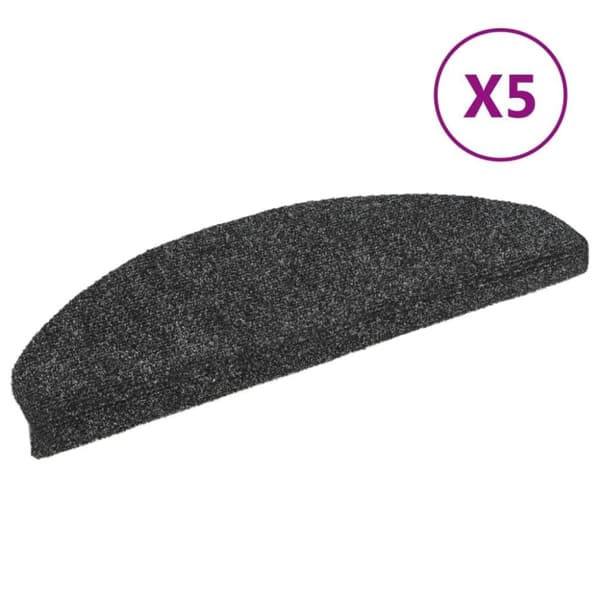 vidaXL Selvklebende trappematter 5 stk mørkegrå 65x21x4 cm nålestempel
