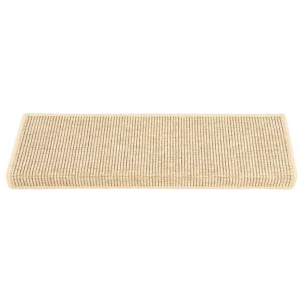 vidaXL Selvklebende trappematter sisal 15 stk 65x21x4 cm lys beige