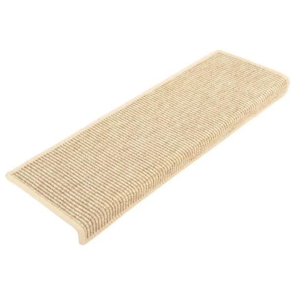 vidaXL Selvklebende trappematter sisal 15 stk 65x21x4 cm lys beige