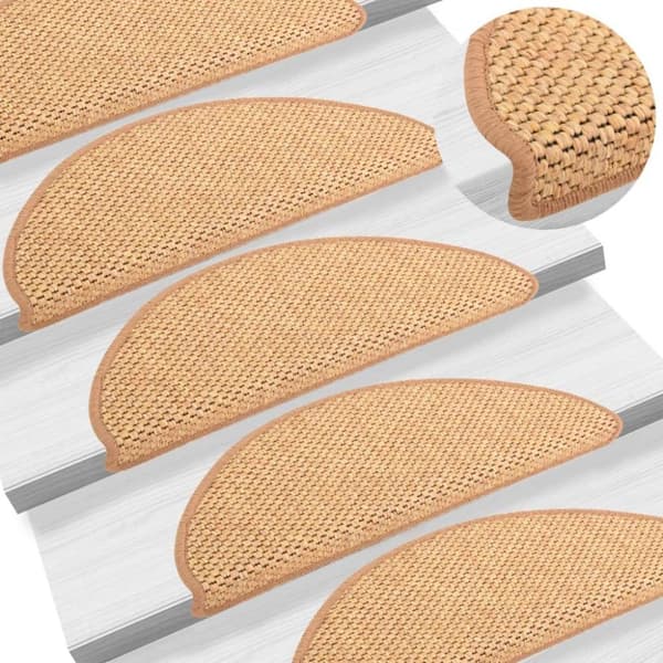 vidaXL Selvklebende trappematter sisal-utseende 15 stk 65x25cm oransje