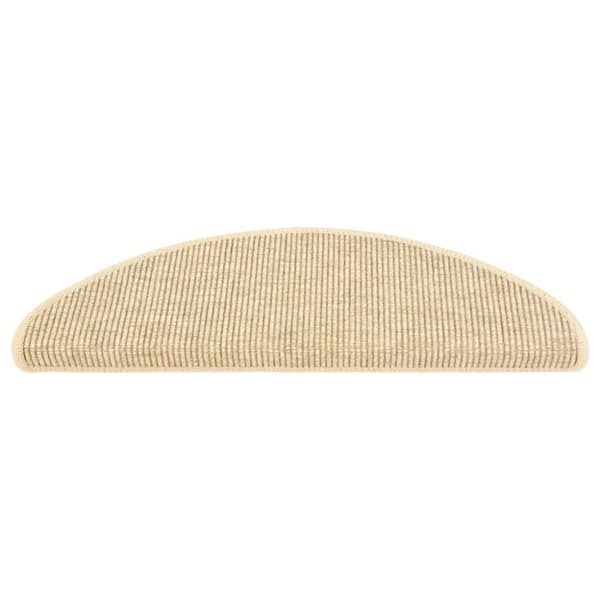 vidaXL Trappstegsmattor självhäftande sisallook 15 st 65x21x4 cm beige