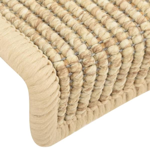 vidaXL Trappstegsmattor självhäftande sisallook 15 st 65x21x4 cm beige