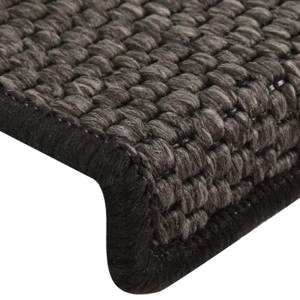 vidaXL Selvklebende trappematter sisal 15 stk 65x21x4 cm antrasitt