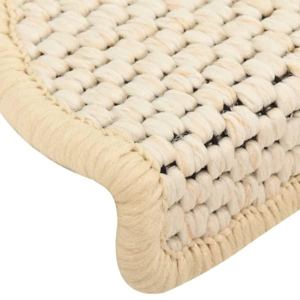 vidaXL Selvklebende trappematter sisal-utseende 15stk 65x21x4 kremhvit