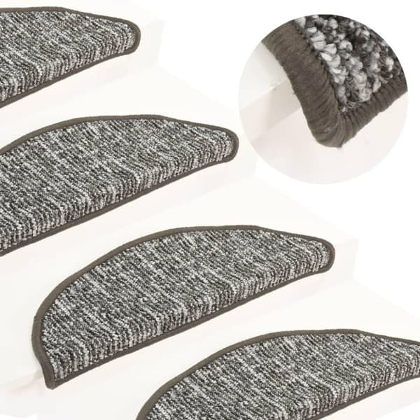 vidaXL trappemåtter 15 stk. 56x17x3 cm Antracitgrå