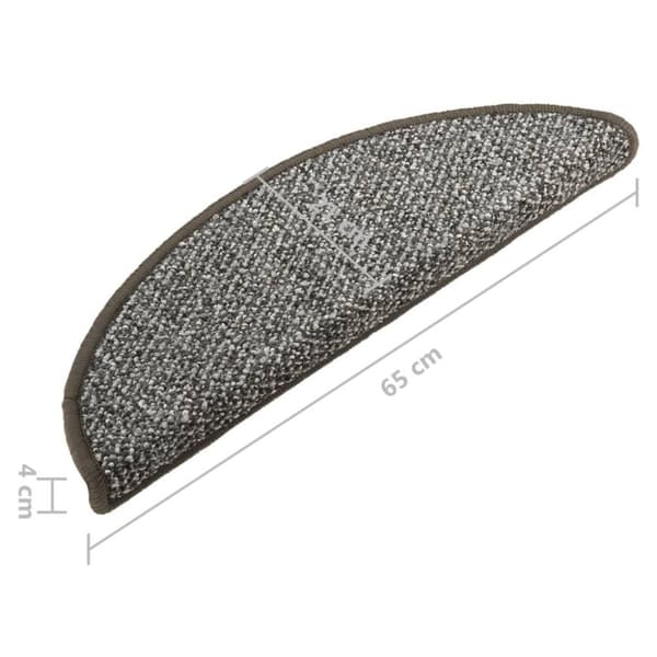 vidaXL 15 stk. trappemåtter 65x21x4 cm antracitgrå