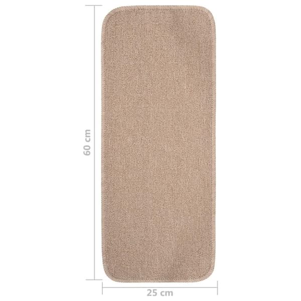 vidaXL Sklisikre trappematter 15 stk 60x25 cm beige rektangulær