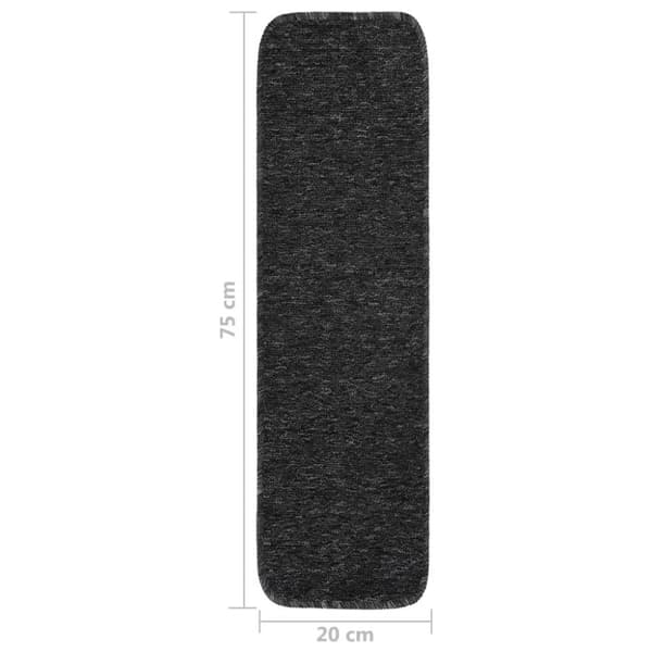 vidaXL skridsikre trappemåtter 15 stk. 75x20 cm rektangulær antracit