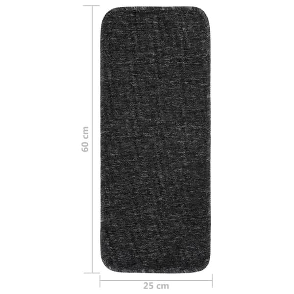 vidaXL skridsikre trappemåtter 15 stk. 60x25 cm rektangulær antracit