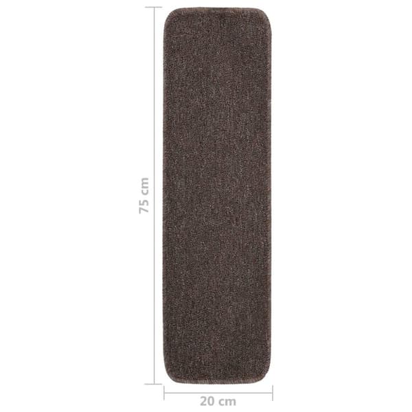 vidaXL skridsikre trappemåtter 15 stk. 75x20 cm rektangulær brun