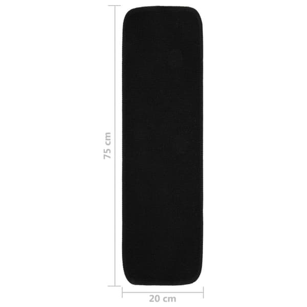 vidaXL Trappstegsmattor 15 st 75x20 cm svart rektangulär