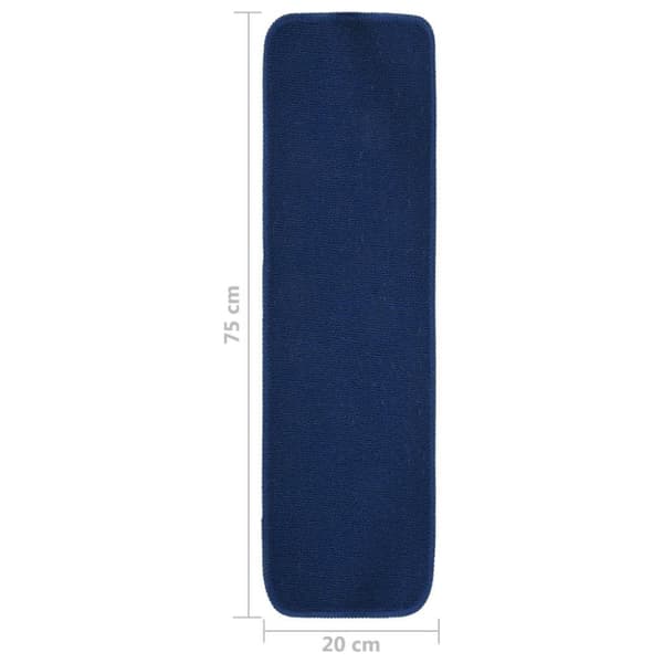 vidaXL skridsikre trappemåtter 15 stk. 75x20 cm rektangulær marineblå