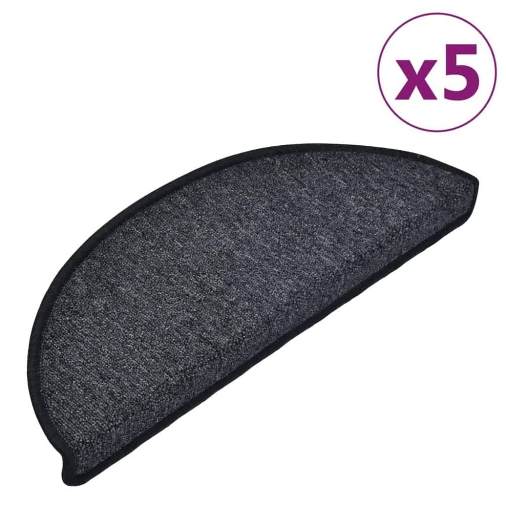 vidaXL Trappstegsmattor 5 st 65x28 cm antracit
