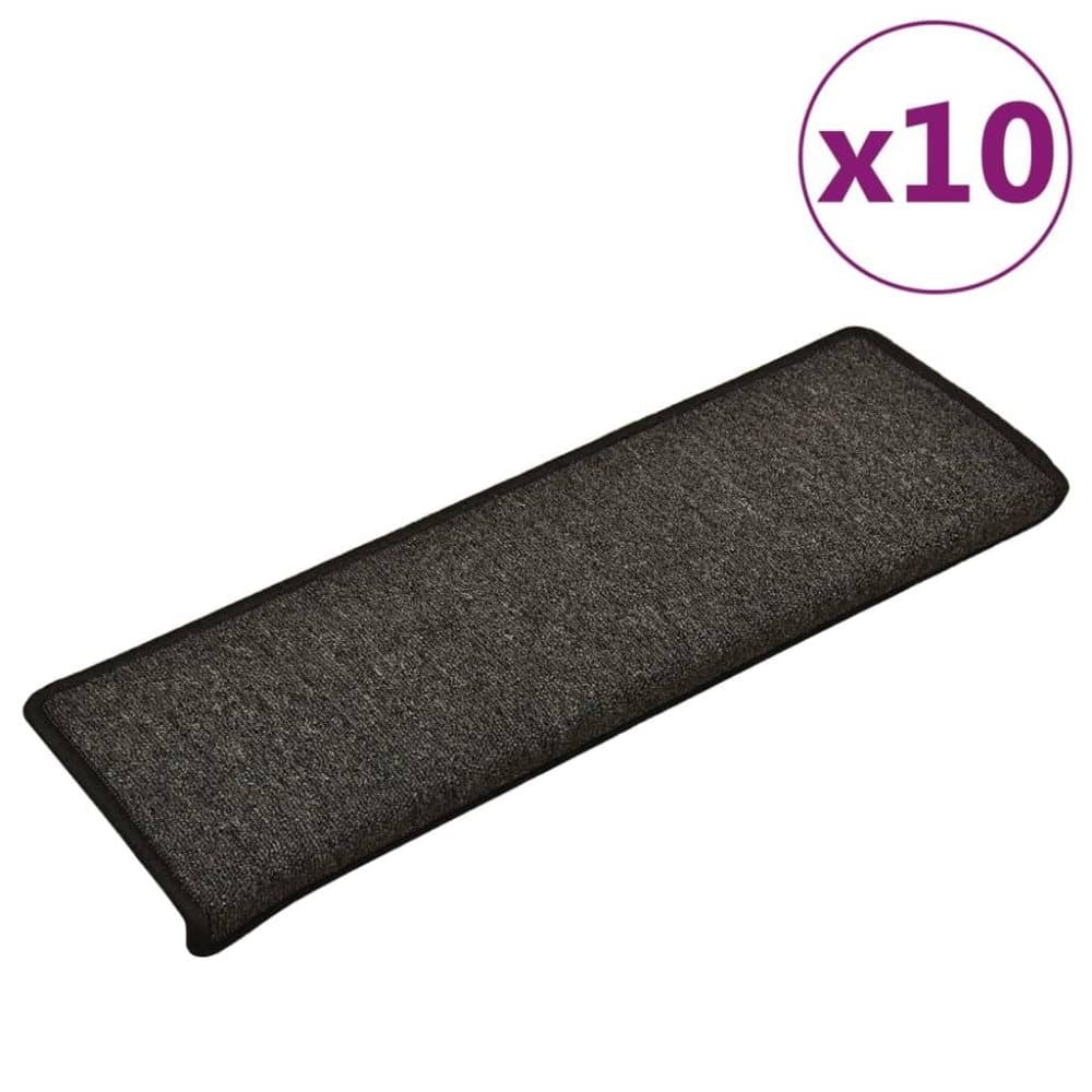 vidaXL Trappstegsmattor 10 st 65x25 cm antracit