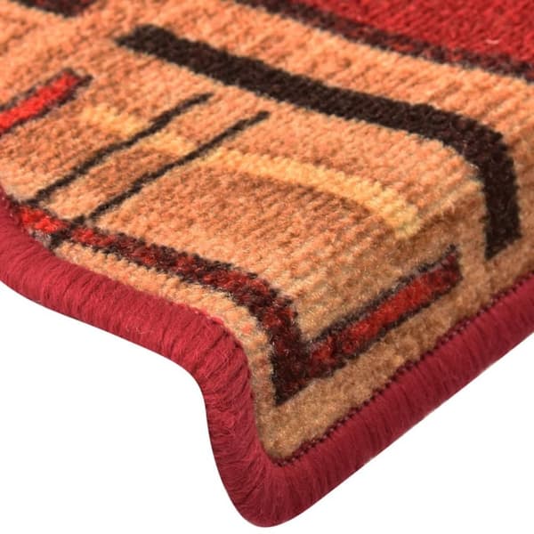vidaXL Trappstegsmattor självhäftande 10 st 65x25 cm röd