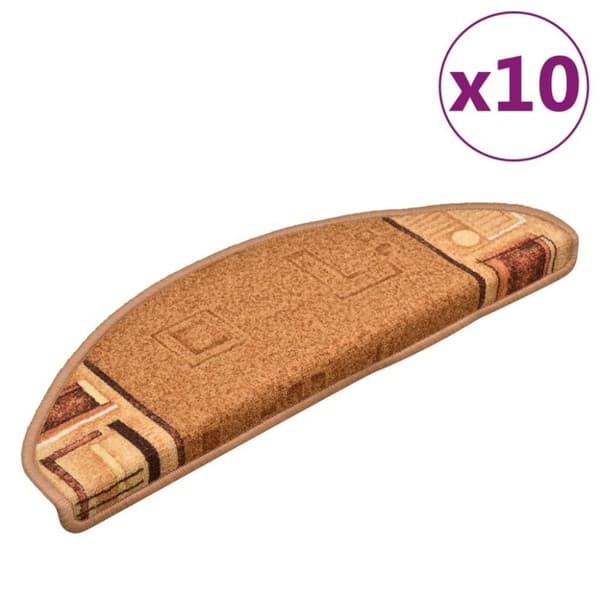 vidaXL Selvklebende trappematter 10 stk 65x21x4 cm beige