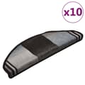 Miniatyrbilde 10 av 11: vidaXL Selvklebende trappematter 10 stk 65x21x4 cm svart og grå