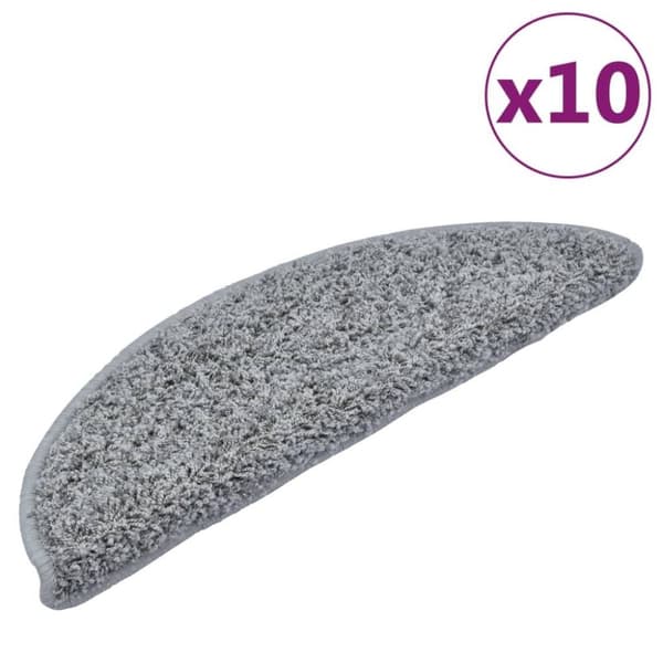 vidaXL trappemåtter 10 stk. 56x17x3 cm grå