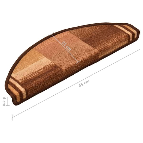 vidaXL Itsekiinnittyvät porrasmatot 5 kpl 65x21x4 cm ruskea