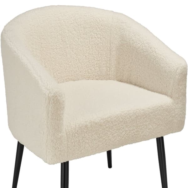 Stol Mysig beige, med bouclé-stof - creme