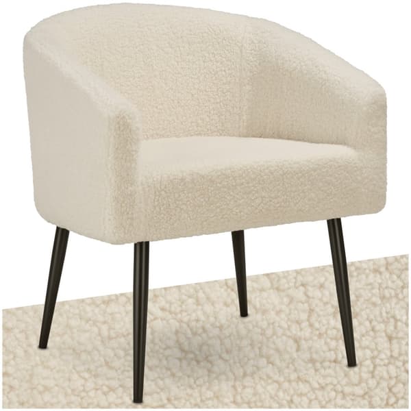 Stol Mysig beige, med bouclé-stof - creme